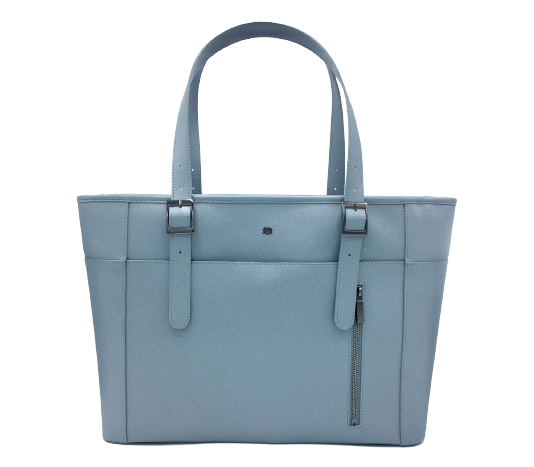 Miley - Blue Grey Vegan Leather Laptop Bag