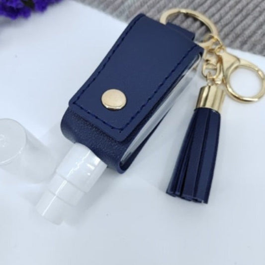Sanitizer Spray Bottle Leather Holders with Keychain