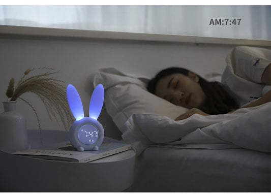Cute Bunny Ear LED Digital Alarm Clock