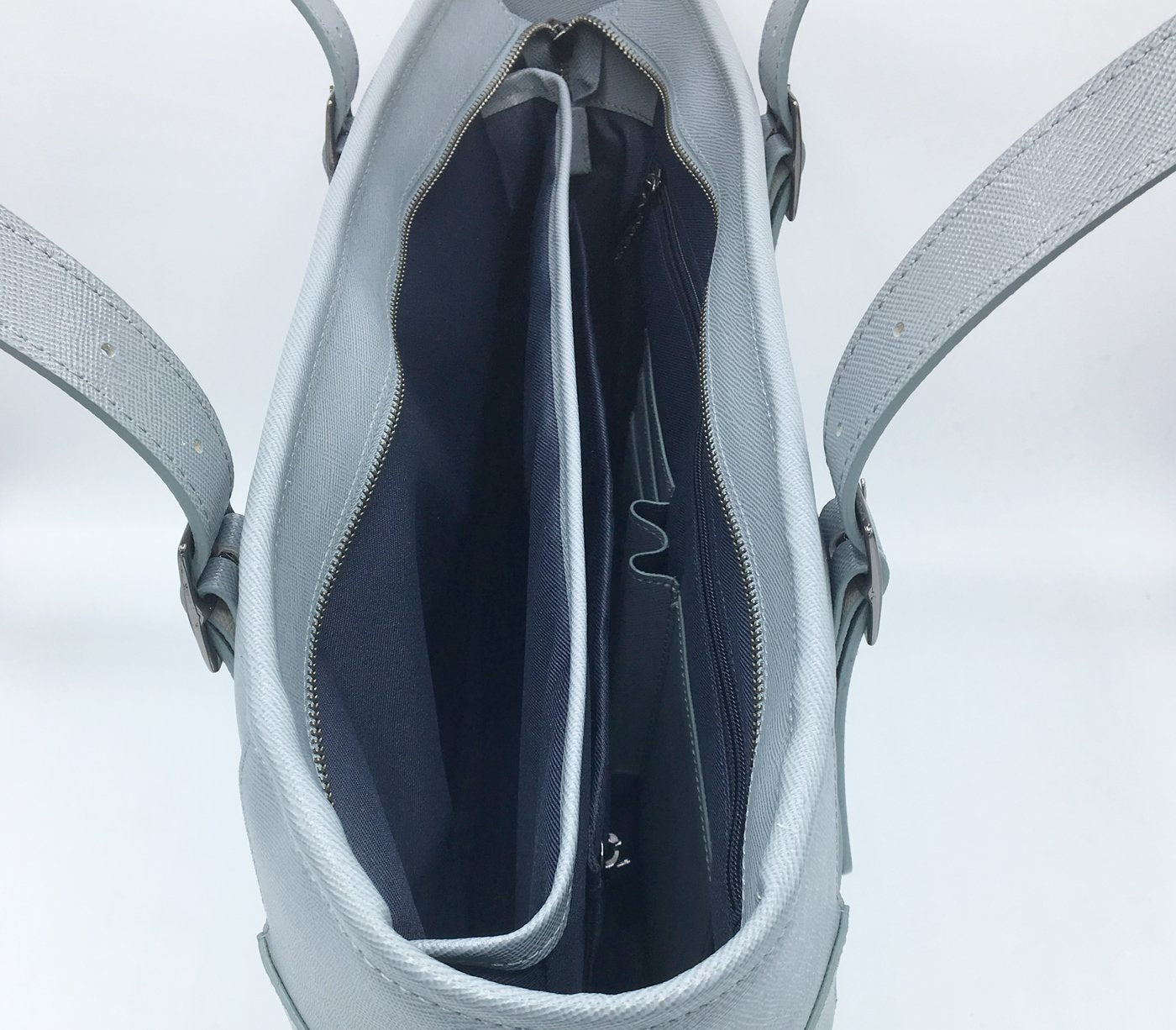 Miley - Blue Grey Vegan Leather Laptop Bag