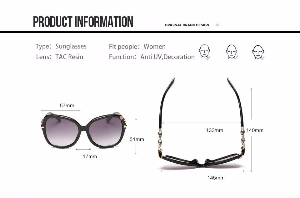 AOUBOU 2023 Luxury Diamond Pearl Polarized Sunglasses UV400