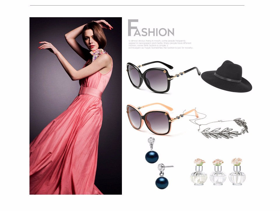 AOUBOU 2023 Luxury Diamond Pearl Polarized Sunglasses UV400