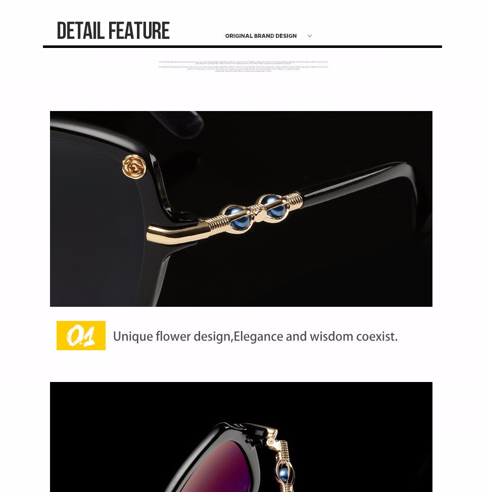 AOUBOU 2023 Luxury Diamond Pearl Polarized Sunglasses UV400