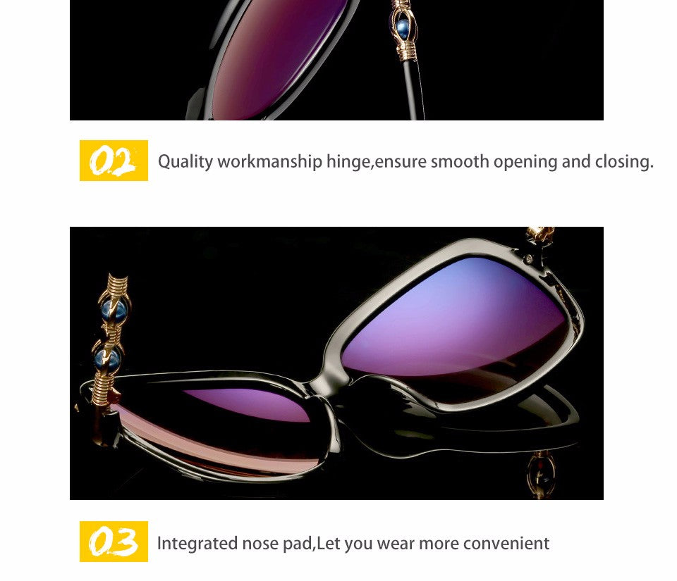 AOUBOU 2023 Luxury Diamond Pearl Polarized Sunglasses UV400