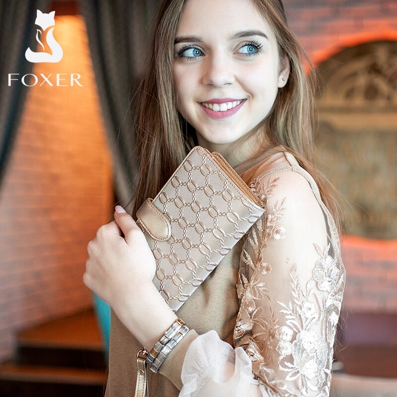 FOXER - Stylish Leather Phone Wristlet Wallet