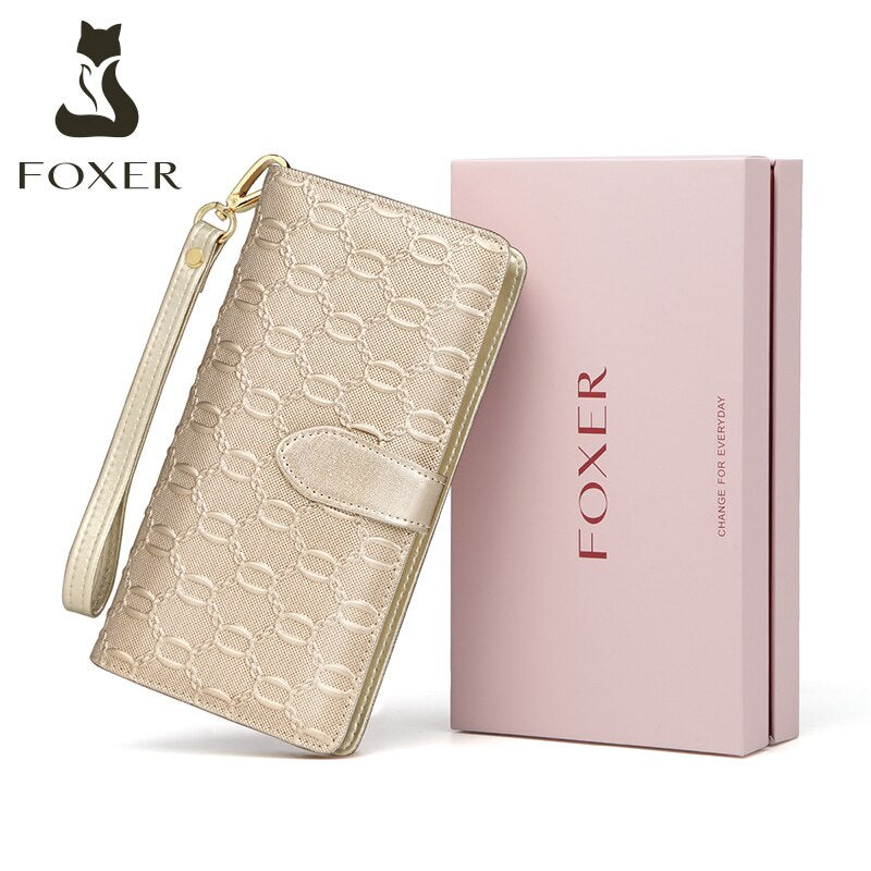 FOXER - Stylish Leather Phone Wristlet Wallet