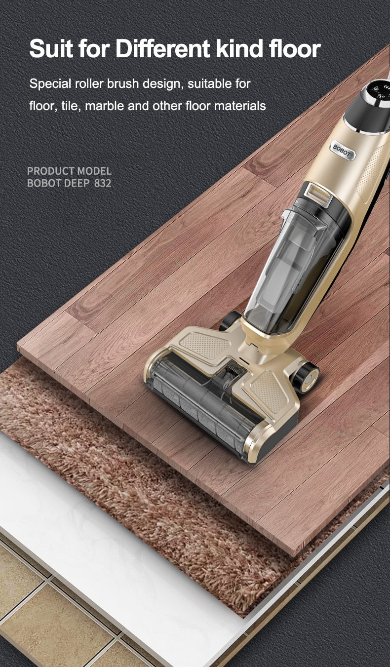 BOBOT DEEP 832 Cordless Floor Washer Vacuum with UV Sterilizer