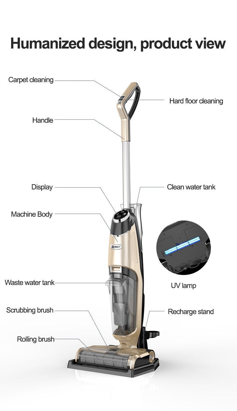 BOBOT DEEP 832 Cordless Floor Washer Vacuum with UV Sterilizer