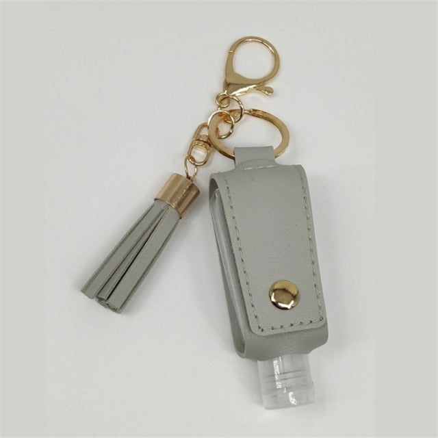 Sanitizer Spray Bottle Leather Holders with Keychain