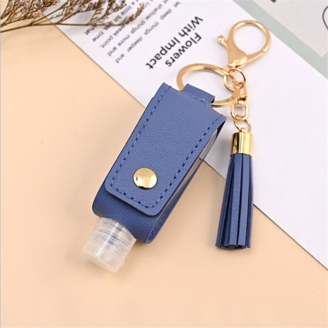 Sanitizer Spray Bottle Leather Holders with Keychain