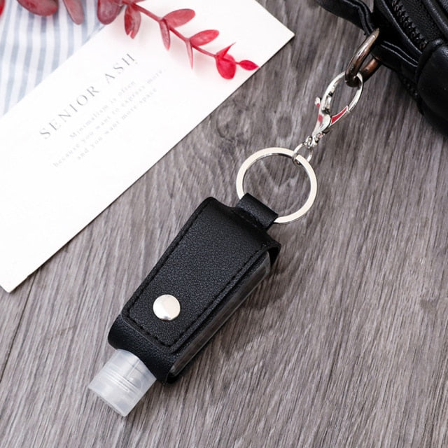 Sanitizer Spray Bottle Leather Holders with Keychain