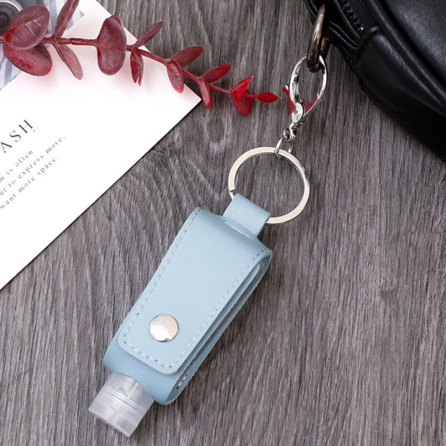 Sanitizer Spray Bottle Leather Holders with Keychain