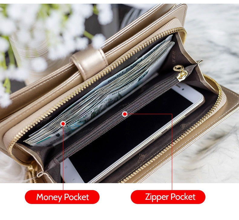 FOXER - Stylish Leather Phone Wristlet Wallet