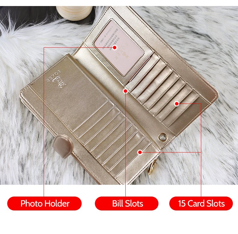 FOXER - Stylish Leather Phone Wristlet Wallet