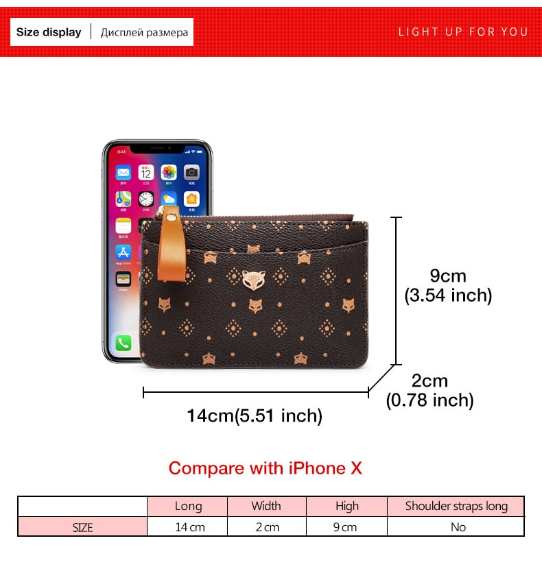 FOXER Wallet Embossing Mini Card Holder