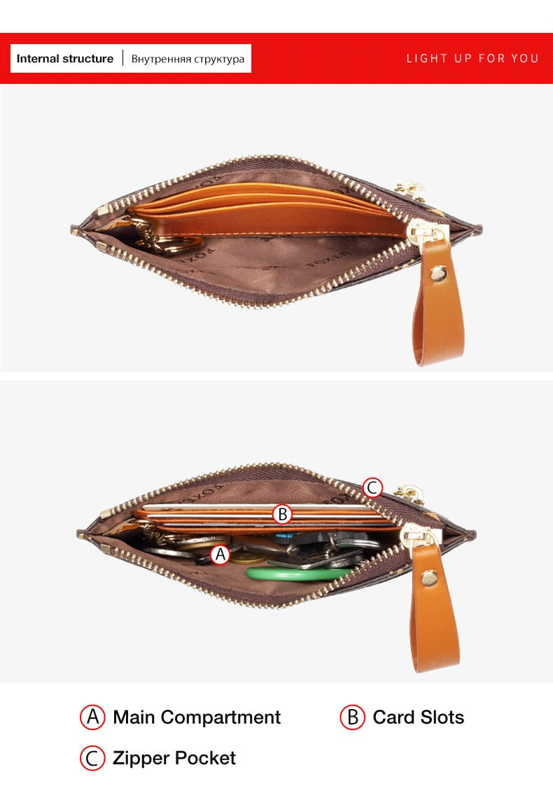 FOXER Wallet Embossing Mini Card Holder