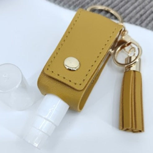 Sanitizer Spray Bottle Leather Holders with Keychain