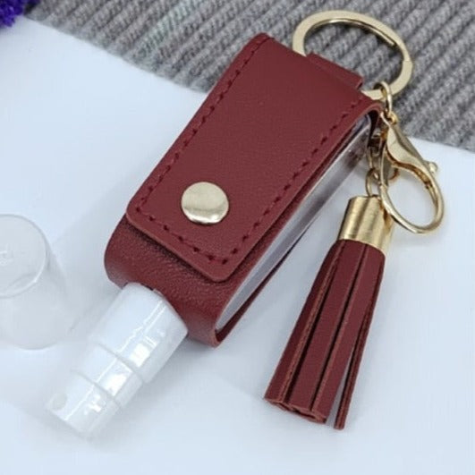 Sanitizer Spray Bottle Leather Holders with Keychain