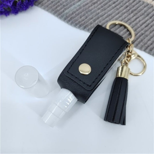 Sanitizer Spray Bottle Leather Holders with Keychain