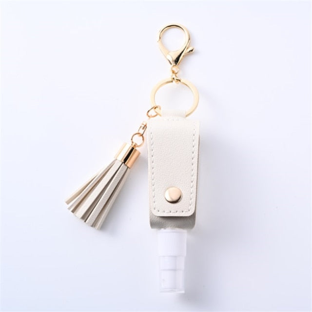 Sanitizer Spray Bottle Leather Holders with Keychain