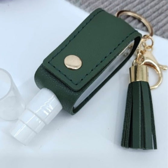 Sanitizer Spray Bottle Leather Holders with Keychain