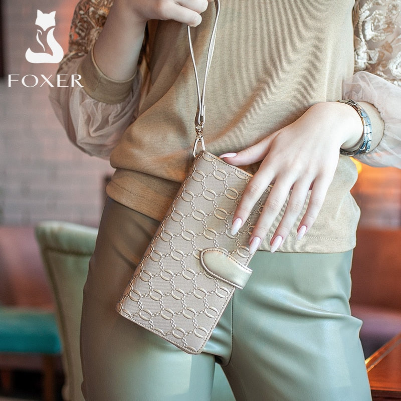 FOXER - Stylish Leather Phone Wristlet Wallet