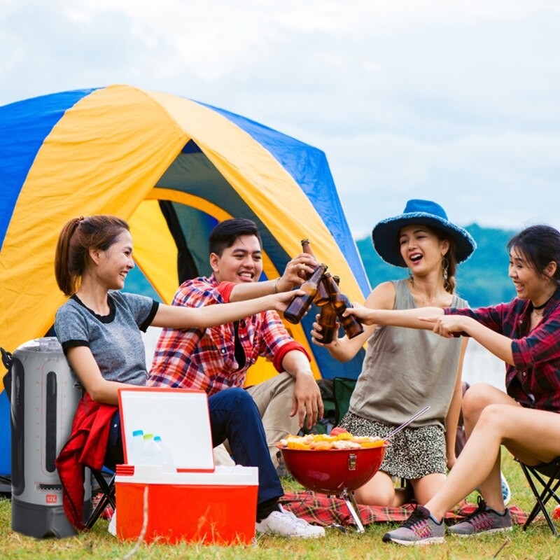 12L Solar Heating Camping Beach Shower Bag with Pressure Pump