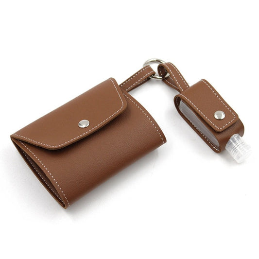 Face Mask Storage Folder with Hand Sanitizer Leather Cover Set