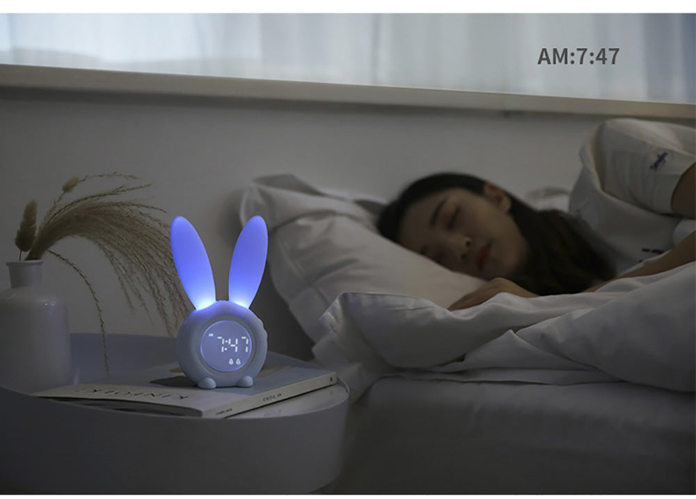 Cute Bunny Ear LED Digital Alarm Clock