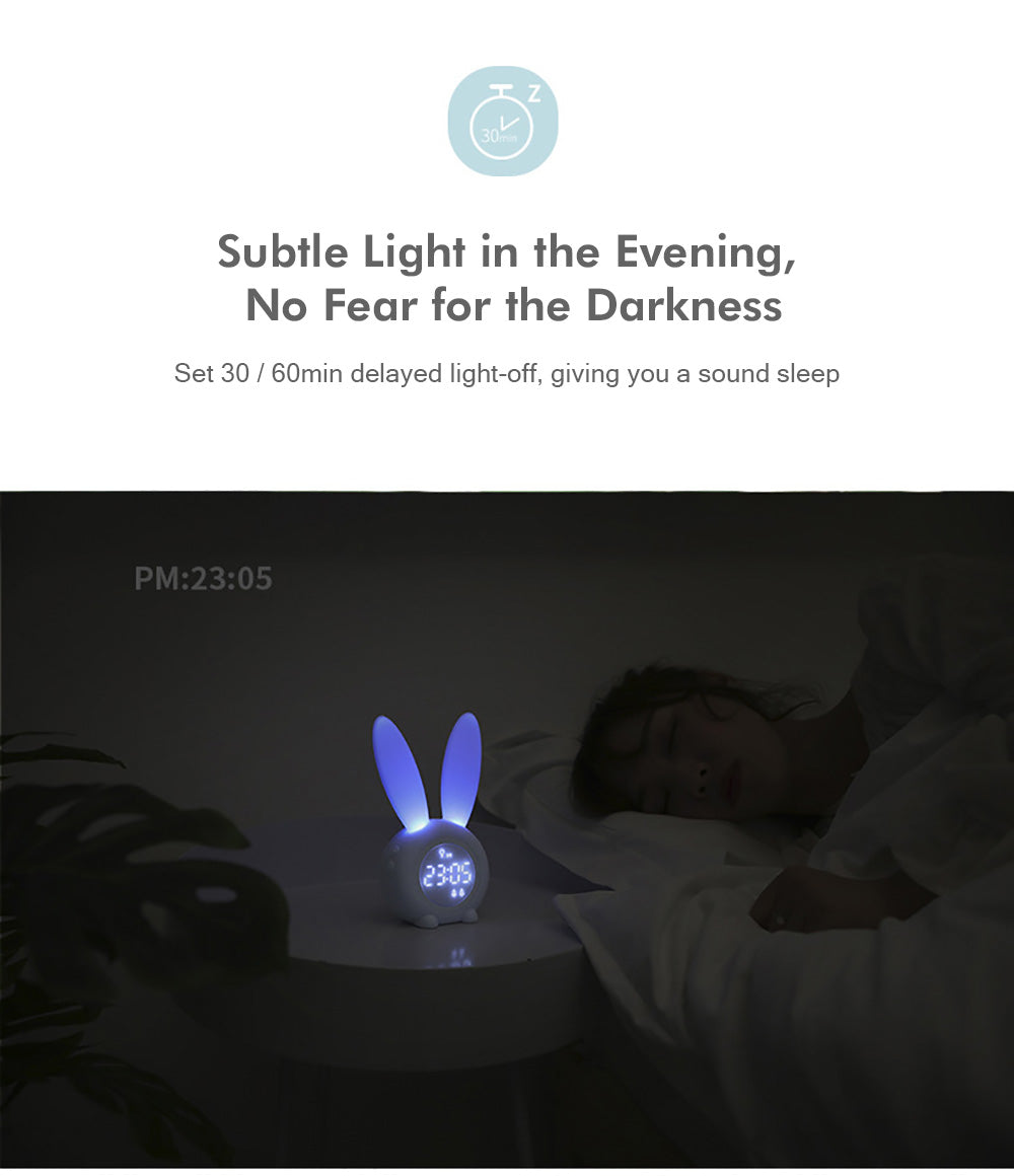 Cute Bunny Ear LED Digital Alarm Clock