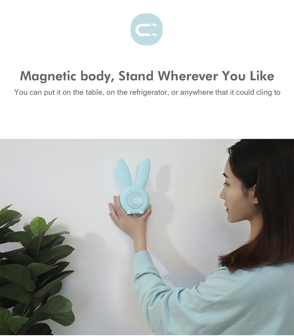 Cute Bunny Ear LED Digital Alarm Clock