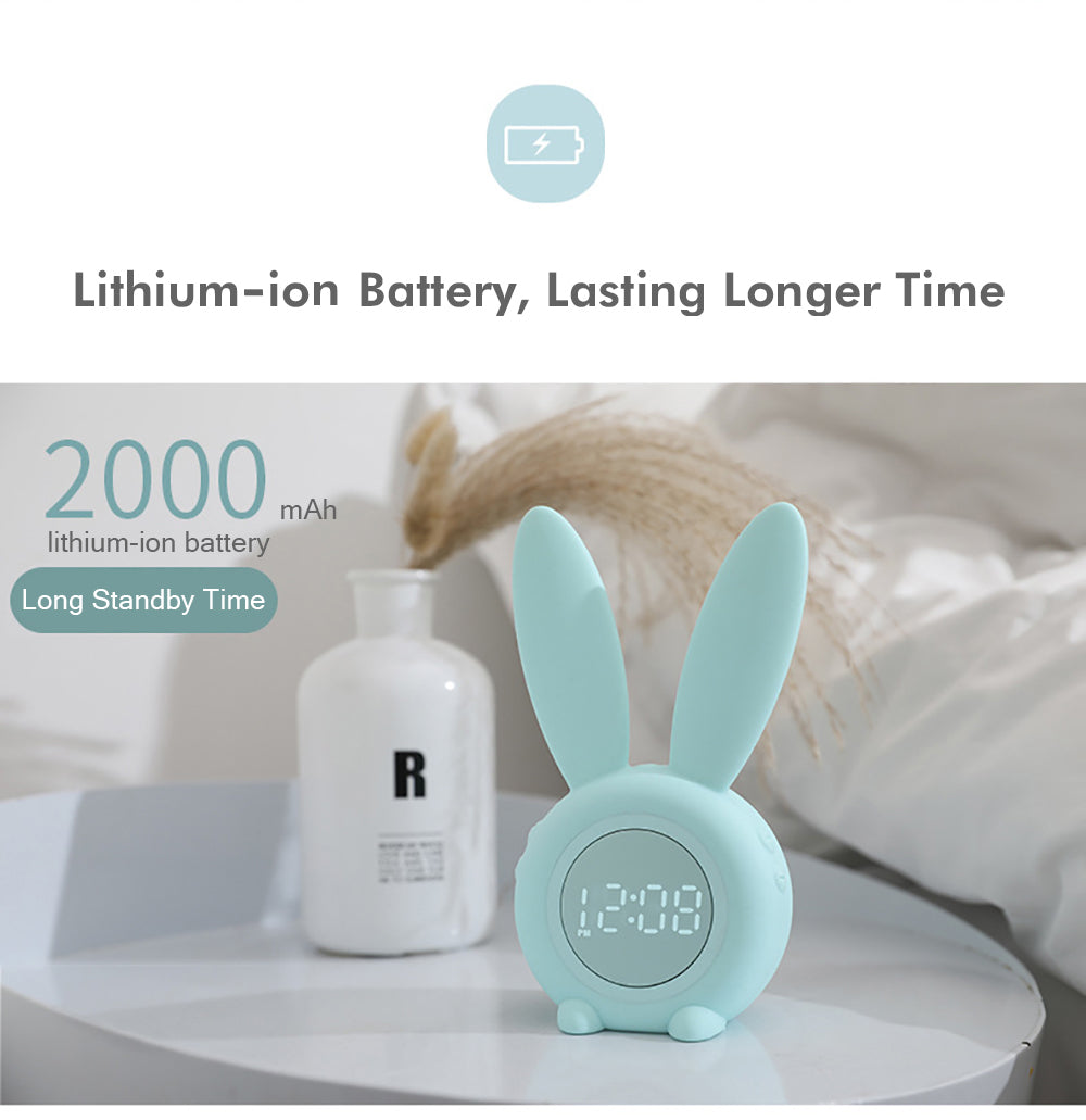 Cute Bunny Ear LED Digital Alarm Clock