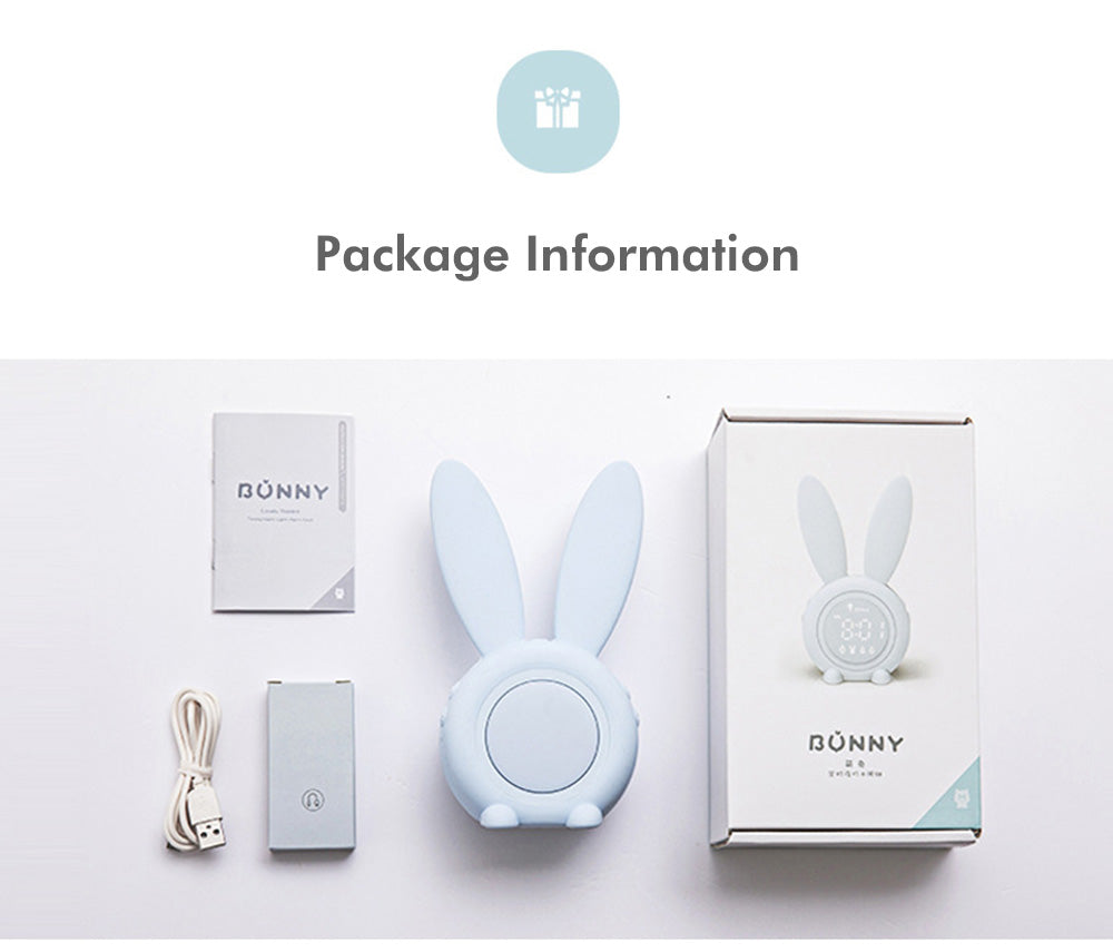 Cute Bunny Ear LED Digital Alarm Clock